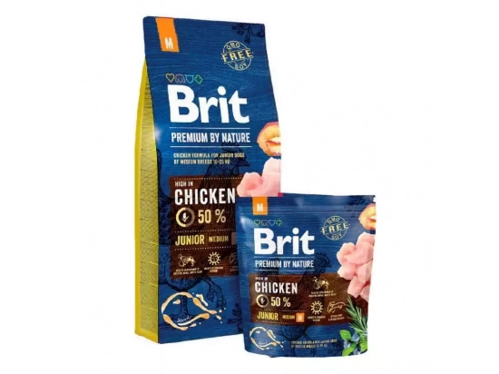 Фото - сухий корм Brit Premium Junior М - Корм для цуценят та молодих собак середніх порід