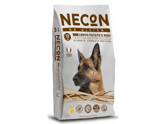 Фото - сухий корм Necon No Gluten Adult Dog With Deer, Potatoes And Rice сухий корм без глютену для собак зі зниженим апетитом ОЛЕНИНА, КАРТОПЛЯ І РИС