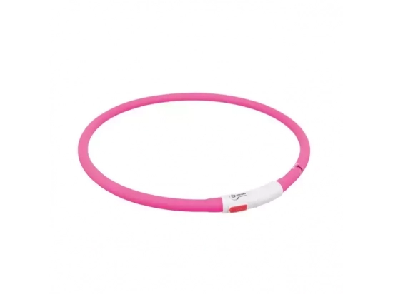 Фото - амуниция Trixie Flash Light USB светящийся ошейник из силикона, розовый (12647)