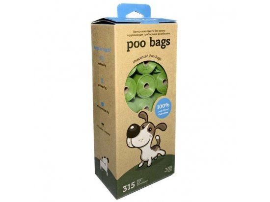 Фото - пакеты для фекалий и аксессуары Poo Bags Биоразлагаемые пакеты для уборки за собакой БЕЗ ЗАПАХА