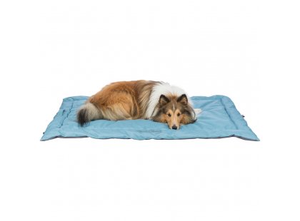 Фото - лежаки, матраси, килимки та будиночки Trixie Samoa Classic похідна ковдра для собак, крижано-блакитний/сірий (28265)