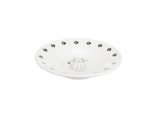 Фото - миски, поилки, фонтаны Trixie Ceramic Bowl керамическая миска для коротконосых кошек, белый (24651)