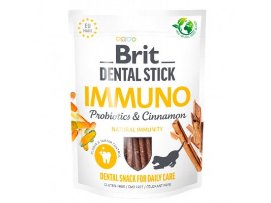 Фото - ласощі Brit Care Dog Dental Stick Immuno Probiotics & Cinnamon ласощі для імунітету собак ПРОБІОТИКИ та КОРИЦЯ