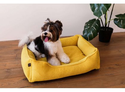 Фото - лежаки, матрасы, коврики и домики Harley & Cho DREAMER VELVET YELLOW лежак для собак (вельвет), желтый