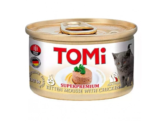 Фото - влажный корм (консервы) TOMi For Kitten with Chicken влажный корм для котят, КУРИЦА