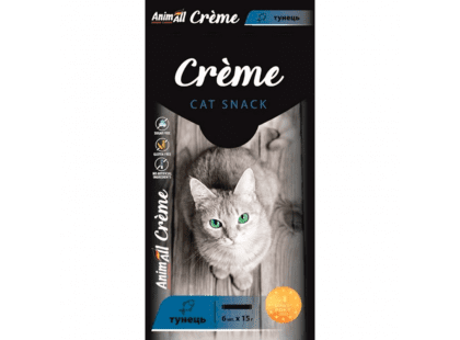 Фото - ласощі AnimAll Cat Snack Creme ласощі у вигляді крему для котів ТУНЕЦЬ