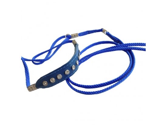Collar - Нейлоновая ринговка для собак с кожаной вставкой со стразами (4325) СКИДКА 15%