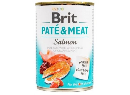 Фото - влажный корм (консервы) Brit Pate & Meat Dog Salmon консервы для собак, ЛОСОСЬ В ПАШТЕТЕ