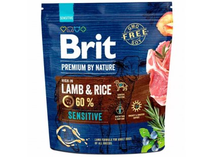 Фото - сухий корм Brit Premium Dog Sensitive Lamb & Rice сухий корм для собак з чутливим травленням ЯГНЯ та РИС