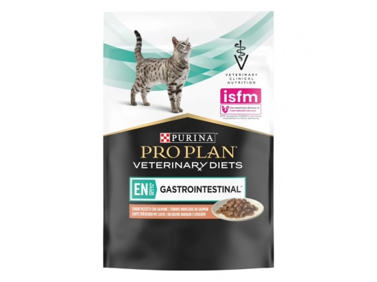 Фото - ветеринарні корми Purina Pro Plan (Пуріна Про План) Veterinary Diets EN Gastrointestinal Salmon вологий лікувальний корм для кішок із захворюваннями ШКТ, ЛОСОСЬ