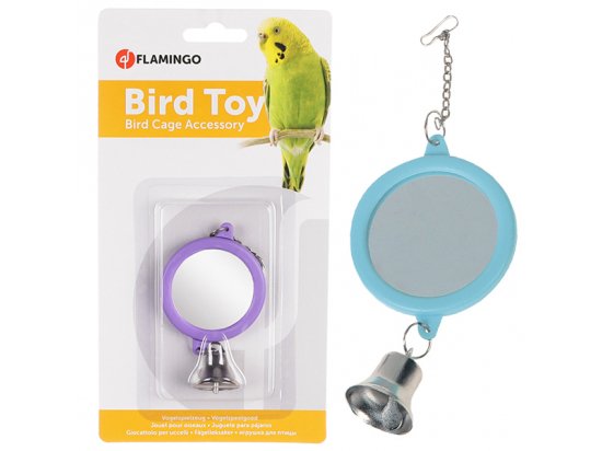 Фото - іграшки Flamingo MIRROR ROUND+BELL іграшка для папуг кругле дзеркало з дзвіночком