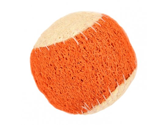 Фото - игрушки DoggyMan (ДоггиМен) Loofah Ball жевательная игрушка для чистки зубов собак МЯЧ ЛЮФА, вкус КАРАМЕЛЬ, оранжевый/бежевый