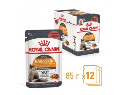 Фото - влажный корм (консервы) Royal Canin HAIR & SKIN Care in GRAVY корм для кошек
