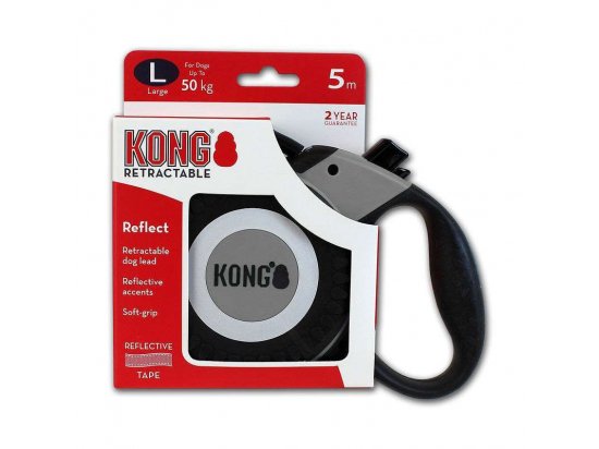 Фото - рулетки Kong REFLECT рулетка для собак зі світловідбивачами, сірий