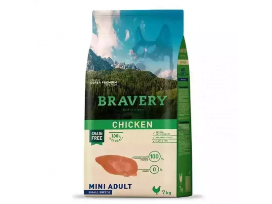 Фото - сухий корм Bravery (Бравері) Adult Mini Chicken сухий корм для дорослих собак дрібних порід КУРКА