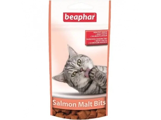 Фото - ласощі Beaphar MALT-BITS WITH SALMON Ласощі для кішок з мальт-пастою зі смаком лосося