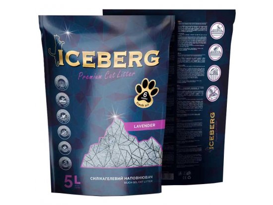 Фото - наповнювачі Iceberg Premium Cat Litter силікагелевий наповнювач для котячого туалету ЛАВАНДА