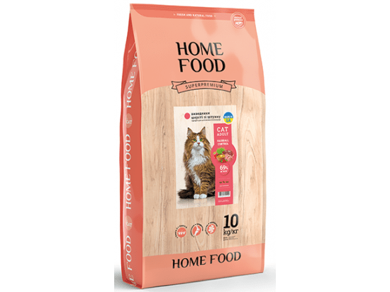 Фото - сухий корм Home Food (Хоум Фуд) Cat Adult Hairball Control Poultry корм для котів для виведення шерсті зі шлунка ПТИЦЯ