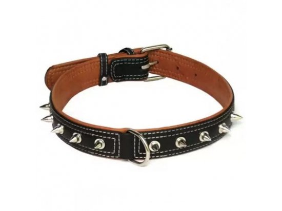 Фото - амуниция Collar SOFT - кожаный ошейник с шипами для собак, черный