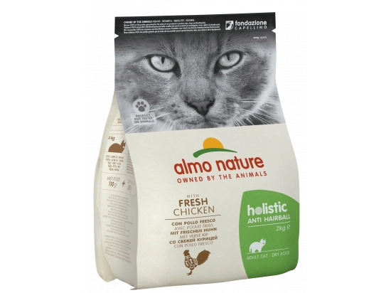 Фото - сухий корм Almo Nature Holistic ANTI HAIRBALL ADULT CAT WITH FRESH CHICKEN сухий корм для виведення шерсті у дорослих котів КУРКА