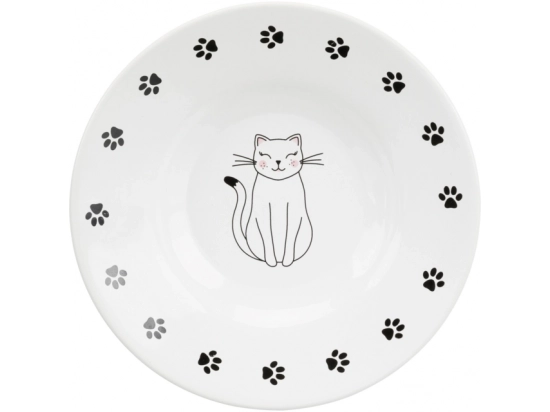 Фото - миски, поилки, фонтаны Trixie Ceramic Bowl керамическая миска для коротконосых кошек, белый (24651)