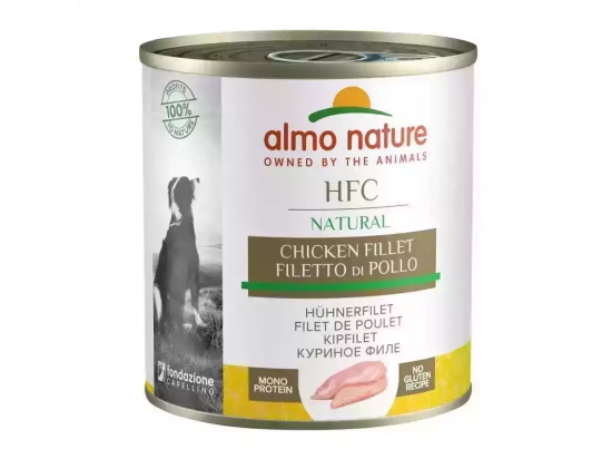 Фото - вологий корм (консерви) Almo Nature HFC NATURAL CHICKEN FILLET консерви для собак КУРЯЧЕ ФІЛЕ