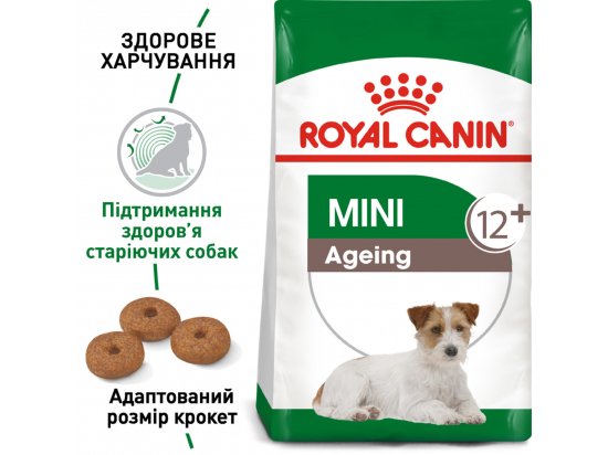Фото - сухой корм Royal Canin MINI AGEING 12+ (СОБАКИ МЕЛКИХ ПОРОД ЭЙДЖИН 12+) корм для собак от 12 лет