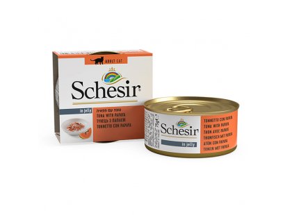 Фото - вологий корм (консерви) Schesir (Шезир) консерви для кішок Тунець та папайя