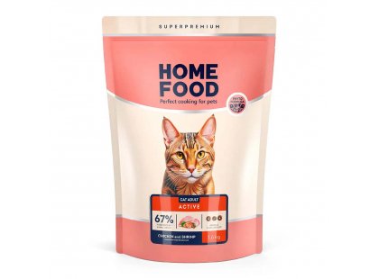 Фото - сухой корм Home Food (Хоум Фуд) Cat Adult Chicken & Shrimp корм для активных кошек КУРИЦА и КРЕВЕТКА