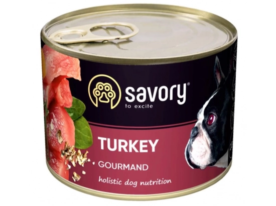 Фото - влажный корм (консервы) Savory (Сейвори) GOURMAND TURKEY влажный корм для взрослых собак (индейка)