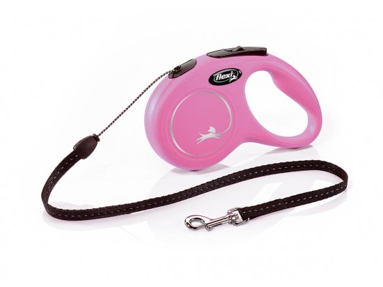 Фото - рулетки Flexi NEW CLASSIC CORD (НЬЮ КЛАСИК ТРОС) повідець-рулетка для собак, рожевий