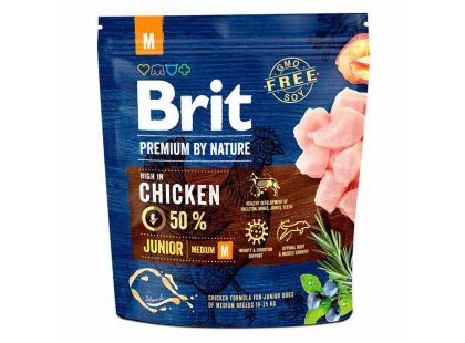 Фото - сухий корм Brit Premium Junior Medium М Chicken сухий корм для цуценят та молодих собак середніх порід КУРКА