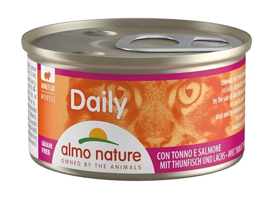 Фото - вологий корм (консерви) Almo Nature Daily MOUSSE TUNA & SALMON консерви для котів ТУНЕЦЬ І ЛОСОСЬ, мус