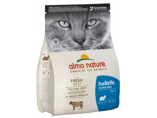 Фото - сухой корм Almo Nature Holistic STERILISED ADULT CAT WITH FRESH BEEF сухой корм для взрослых стерилизованных кошек ГОВЯДИНА