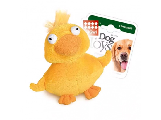 Фото - игрушки GiGwi (Гигви) Plush Dog Toys УТКА игрушка для собак с пищалкой МТХ, 11 см