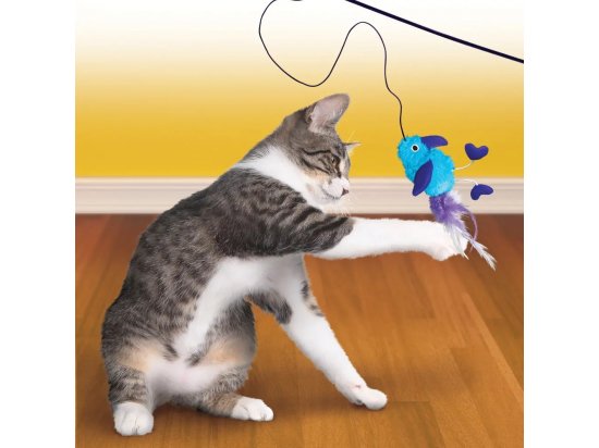 Фото - игрушки Kong CAT TEASER FEATHER удочка-дразнилка с мягкой игрушкой и перьями для кошек