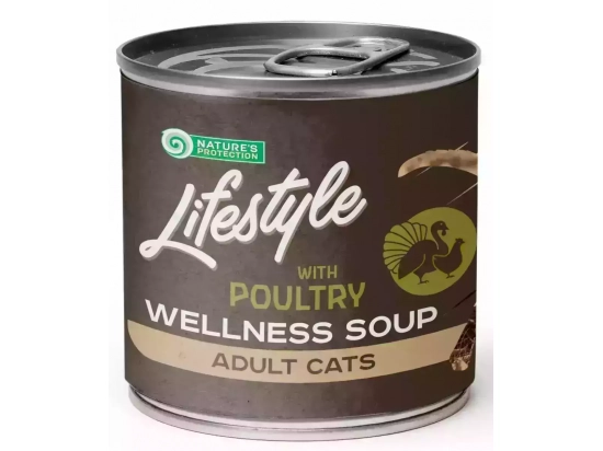 Фото - вологий корм (консерви) Natures Protection (Нейчез Протекшин) Lifestyle Longhaired Poultry Суп для домашніх довгошерстих кішок КУРКА та ІНДИЧКА