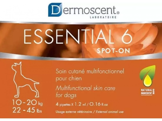 Фото - лечебная косметика Dermoscent (Дермосент) Essential 6 spot-on - Средство по уходу за кожей и шерстью собак весом от 10 до 20 кг