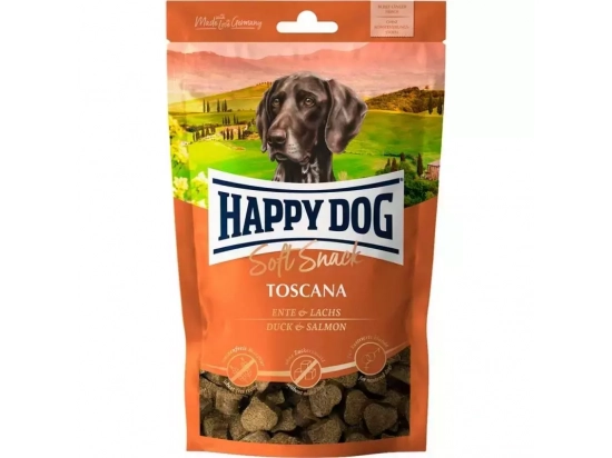 Фото - ласощі Happy Dog (Хеппі Дог) SOFTSNACK TOSCANA ласощі для собак середніх та великих порід КАЧКА І ЛОСОСЬ