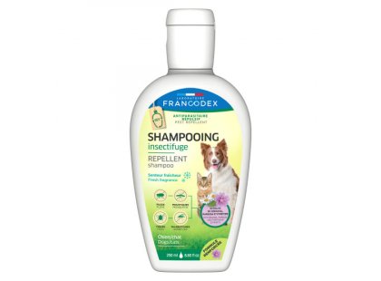 Фото - від бліх та кліщів Francodex Repellent Shampoo Fresh Fragrance шампунь від бліх та кліщів без інсектицидів для собак та котів, СВІЖИЙ АРОМАТ