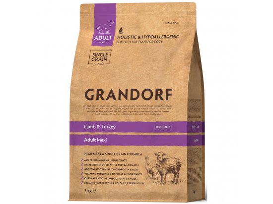 Фото - сухий корм Grandorf (Грандорф) Lamb & Turkey Adult Maxi Breeds сухий корм для собак великих порід ЯГНЯ та ІНДИЧКА