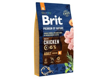 Фото - сухой корм Brit Premium Dog Adult Medium М Chicken сухой корм для собак средних пород КУРИЦА