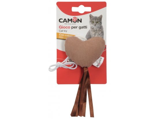 Фото - игрушки Camon (Камон) Игрушка для кошек с кошачьей мятой СЕРДЦЕ С ПОГРЕМУШКОЙ И ВЕРЕВКОЙ