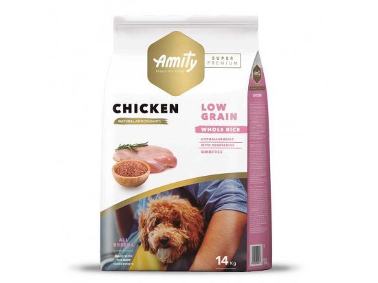 Amity (Аміті) Super Premium Low Grain Adult Chicken сухий низькозерновий корм для дорослих собак усіх порід КУРКА - 2 фото