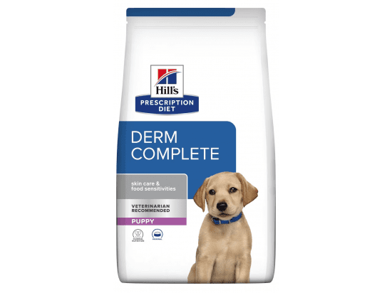Фото - ветеринарные корма Hill's Prescription Diet Derm Complete Puppy корм для щенков при пищевой аллергии и атопическом дерматите ЯЙЦО и РИС