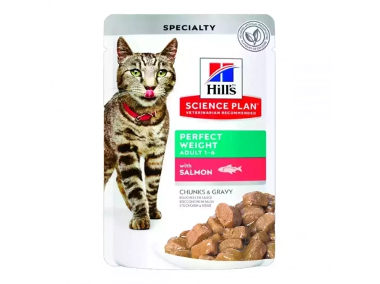 Фото - влажный корм (консервы) Hill's Science Plan Adult Perfect Weight Salmon корм для поддержания веса у кошек ЛОСОСЬ