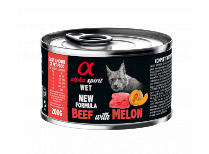Фото - вологий корм (консерви) Alpha Spirit (Альфа Спіріт) Wet Beef with Melon повнораціонний вологий корм для котів ЯЛОВИЧИНА та ДИНЯ
