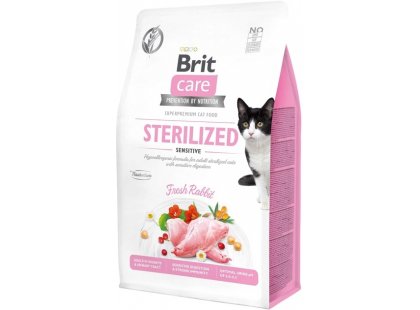 Фото - сухой корм Brit Care Cat Grain Free Sterilized Sensitive Rabbit беззерновой сухой корм для стерилизованных кошек с чувствительным пищеварением КРОЛИК