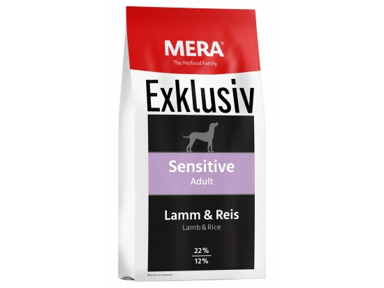 Фото - сухий корм Mera (Мера) Exklusiv Sensitive Adult Lamm & Reis сухий корм для собак з чутливим травленням ЯГНЯ та РИС
