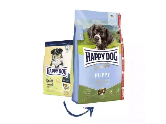 Фото - сухой корм Happy Dog BABY LAMB & RICE корм для щенков с чувствительным пищеварением от 4-х недель, ЯГНЕНОК и РИС
